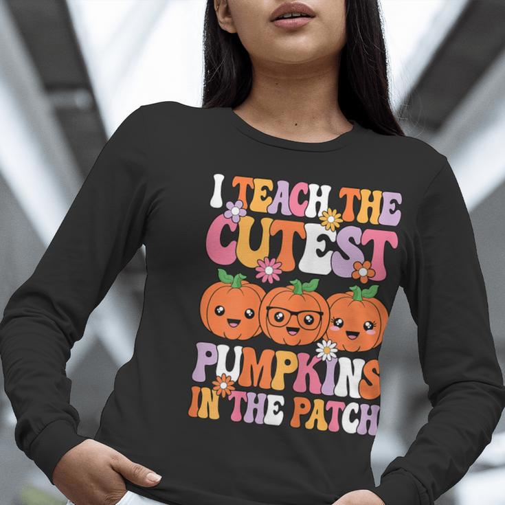 I Teach The Cutest Pumpkins Halloween Fall Teacher Women Women Long Sleeve T-Shirt, funny gift I Teach The Cutest Pumpkins Halloween Fall Teacher Women Women Long Sleeve T-Shirt, funny gift