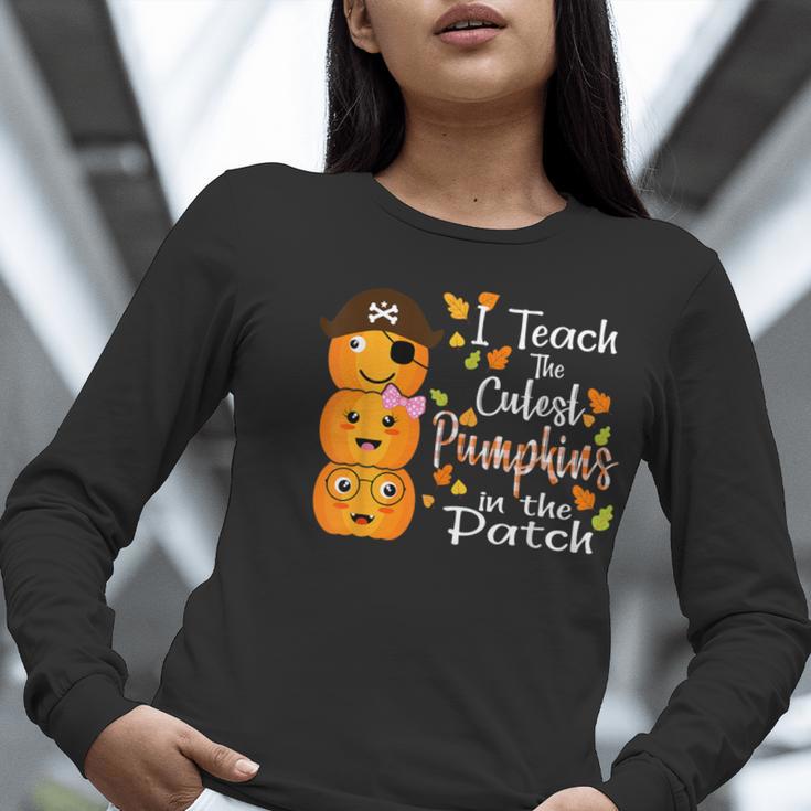 I Teach The Cutest Pumpkins Halloween Shirt For Teachers Women Long Sleeve T-Shirt, funny gift I Teach The Cutest Pumpkins Halloween Shirt For Teachers Women Long Sleeve T-Shirt, funny gift