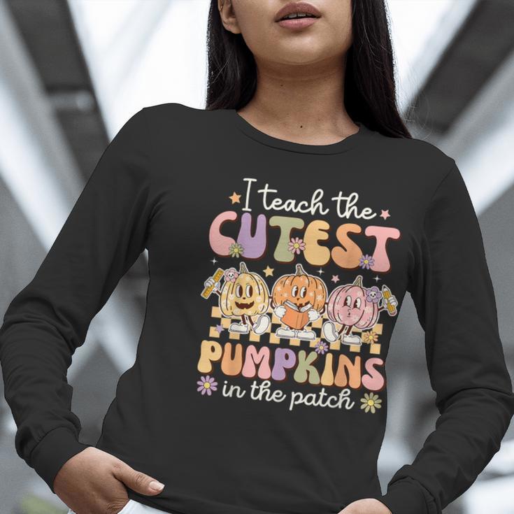 I Teach The Cutest Pumpkins In The Patch Teacher Retro Women Long Sleeve T-Shirt, funny gift I Teach The Cutest Pumpkins In The Patch Teacher Retro Women Long Sleeve T-Shirt, funny gift