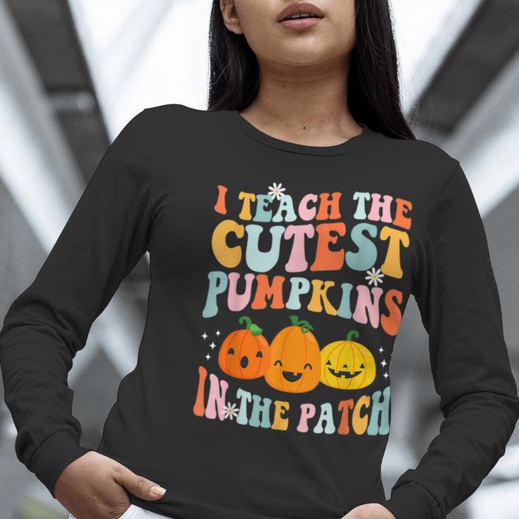 I Teach The Cutest Pumpkins In The Patch Teacher Women Long Sleeve T-Shirt, funny gift I Teach The Cutest Pumpkins In The Patch Teacher Women Long Sleeve T-Shirt, funny gift