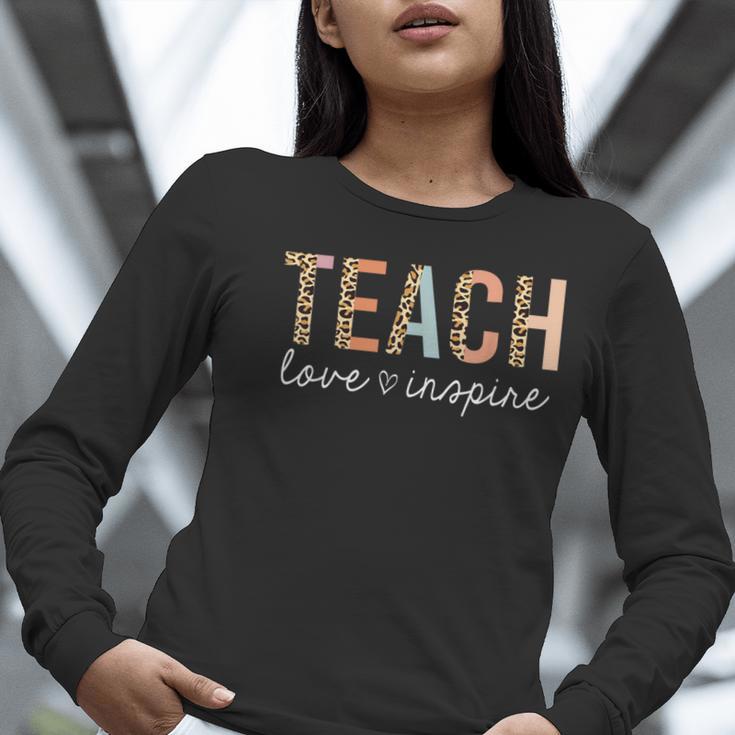 Teach Love Inspire Leopard Back To School Cute Teacher Men Women Girls Kids Women Long Sleeve T-Shirt, funny gift Teach Love Inspire Leopard Back To School Cute Teacher Men Women Girls Kids Women Long Sleeve T-Shirt, funny gift