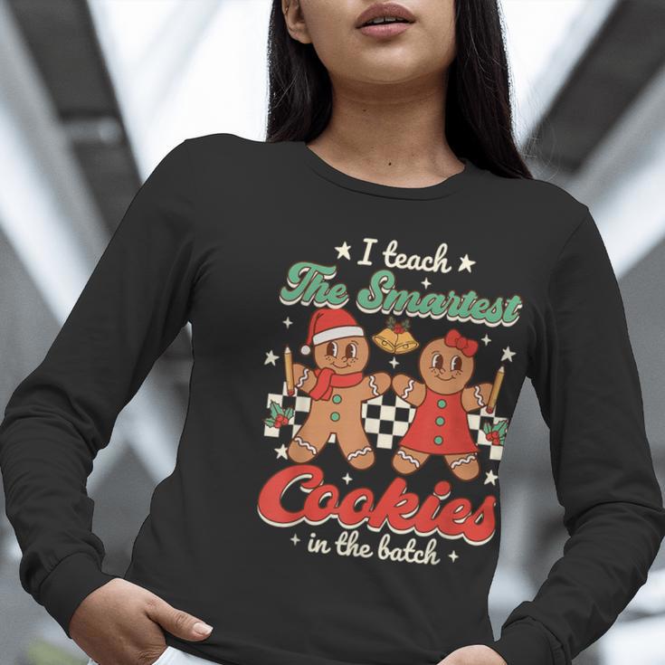 I Teach The Smartest Cookies In The Batch Teacher Christmas For Men Women Kids Women Long Sleeve T-Shirt, funny gift