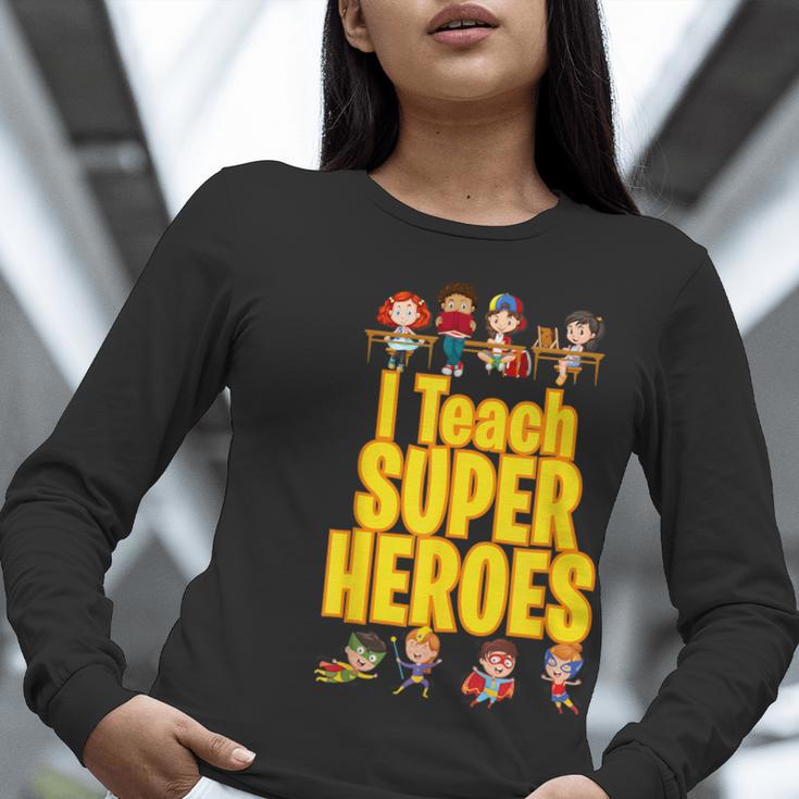 I Teach Super Heroes Comic Book Hero Teacher School Women Long Sleeve T-Shirt, Super Teacher Shirts, funny gift I Teach Super Heroes Comic Book Hero Teacher School Women Long Sleeve T-Shirt, Super Teacher Shirts, funny gift