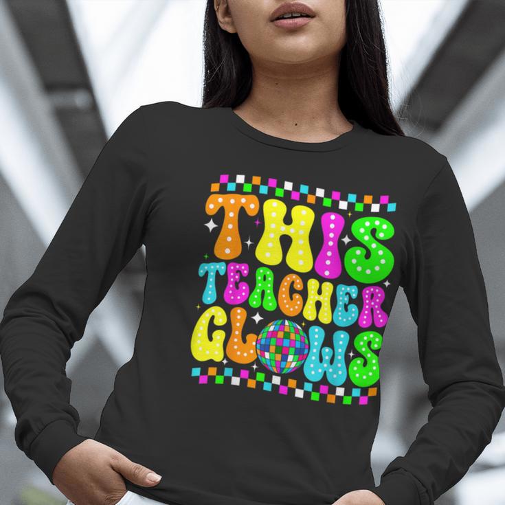 This Teacher 80s 90s Teachers's Day Glows Last Day Of School Women Long Sleeve T-Shirt, 90s Teacher Shirts, funny gift This Teacher 80s 90s Teachers's Day Glows Last Day Of School Women Long Sleeve T-Shirt, 90s Teacher Shirts, funny gift