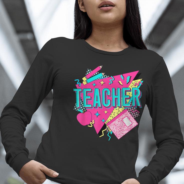 Teacher 90s Retro Colorful Teacher Of The 90s Back To School Women Long Sleeve T-Shirt, 90s Teacher Shirts, funny gift Teacher 90s Retro Colorful Teacher Of The 90s Back To School Women Long Sleeve T-Shirt, 90s Teacher Shirts, funny gift