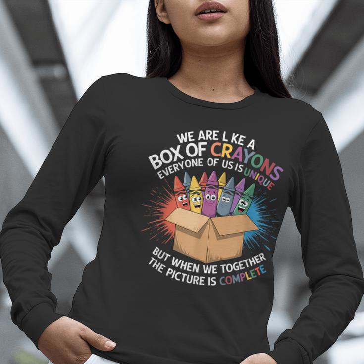 Teacher We Are Like a Box Of Crayons Women Long Sleeve T-Shirt, funny gift