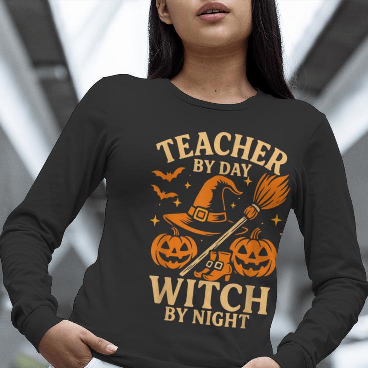 Teacher By Day Witch By Night Halloween Teacher Witch Women Long Sleeve T-Shirt, funny gift Teacher By Day Witch By Night Halloween Teacher Witch Women Long Sleeve T-Shirt, funny gift