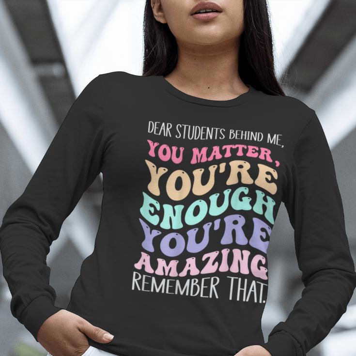 Teacher Dear Students Behind Me 1st Day Of School On Back Women Long Sleeve T-Shirt, funny gift Teacher Dear Students Behind Me 1st Day Of School On Back Women Long Sleeve T-Shirt, funny gift
