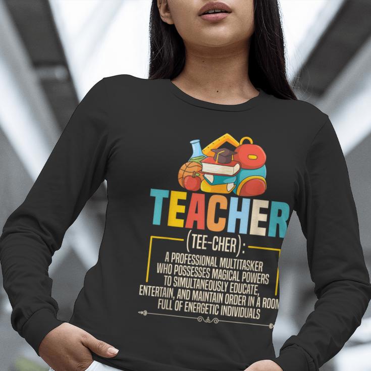 Teacher Definition Teaching School Teacher Men Women Women Long Sleeve T-Shirt, funny gift