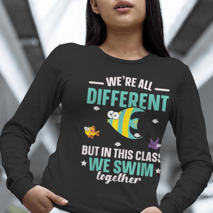 Teacher We All Different But In This Class We Swim Together Women Long Sleeve T-Shirt, funny gift Teacher We All Different But In This Class We Swim Together Women Long Sleeve T-Shirt, funny gift