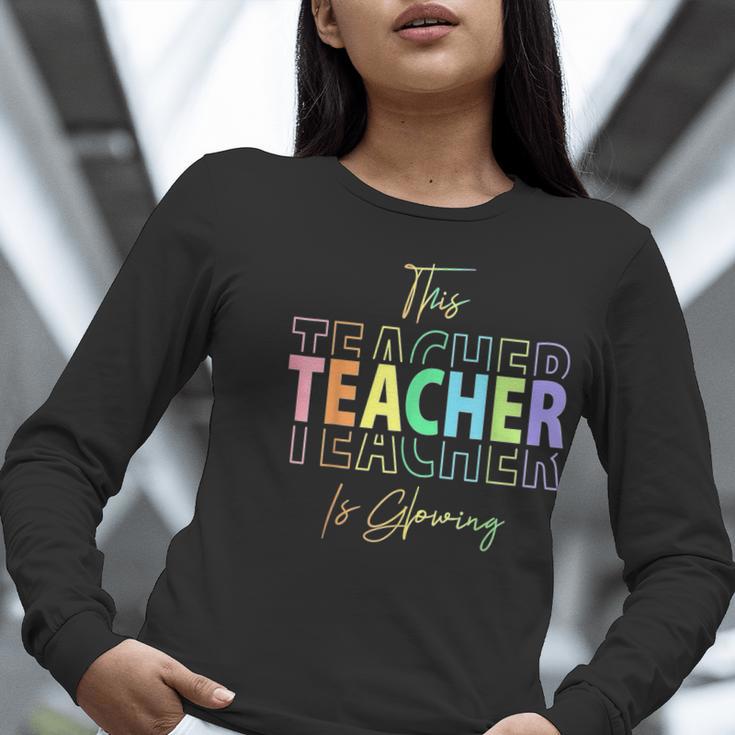 This Teacher Is Glowing Hello Summer End Of School Women Long Sleeve T-Shirt, funny gift This Teacher Is Glowing Hello Summer End Of School Women Long Sleeve T-Shirt, funny gift