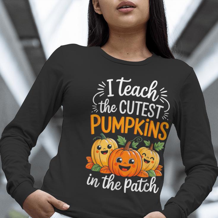 Teacher Halloween Pre-K Teacher Kindergarten Cutest Pumpkins Women Long Sleeve T-Shirt, funny gift Teacher Halloween Pre-K Teacher Kindergarten Cutest Pumpkins Women Long Sleeve T-Shirt, funny gift