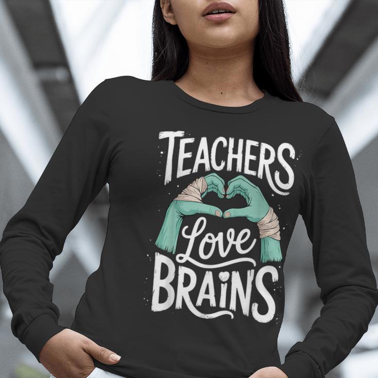 Teacher Halloween Shirt Women Men Teachers Love Brains Women Long Sleeve T-Shirt, funny gift Teacher Halloween Shirt Women Men Teachers Love Brains Women Long Sleeve T-Shirt, funny gift