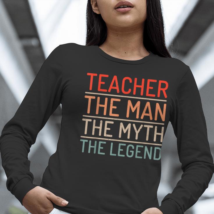 Teacher The Man The Myth The Legend School Holiday Teacher Women Long Sleeve T-Shirt, funny gift Teacher The Man The Myth The Legend School Holiday Teacher Women Long Sleeve T-Shirt, funny gift