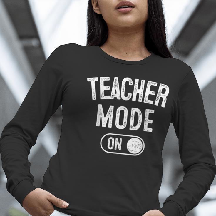 Teacher Mode On School Education Educator Women Long Sleeve T-Shirt, funny gift