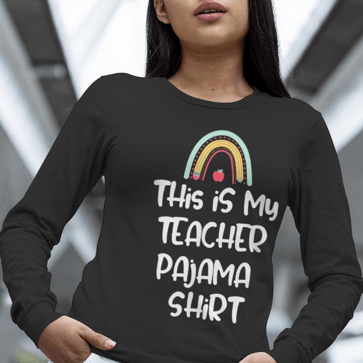 This Is My Teacher Pajama Shirt Teacher Life Tee Women Long Sleeve T-Shirt, funny gift This Is My Teacher Pajama Shirt Teacher Life Tee Women Long Sleeve T-Shirt, funny gift