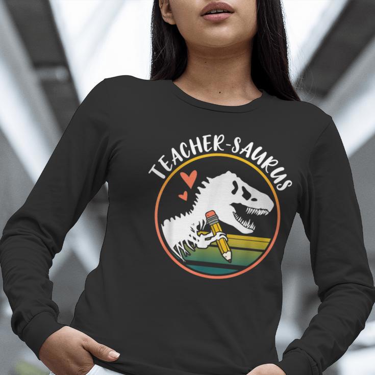 Teacher-Saurus Dinosaur Teacher Design T-Rex Design Women Long Sleeve T-Shirt, funny gift Teacher-Saurus Dinosaur Teacher Design T-Rex Design Women Long Sleeve T-Shirt, funny gift