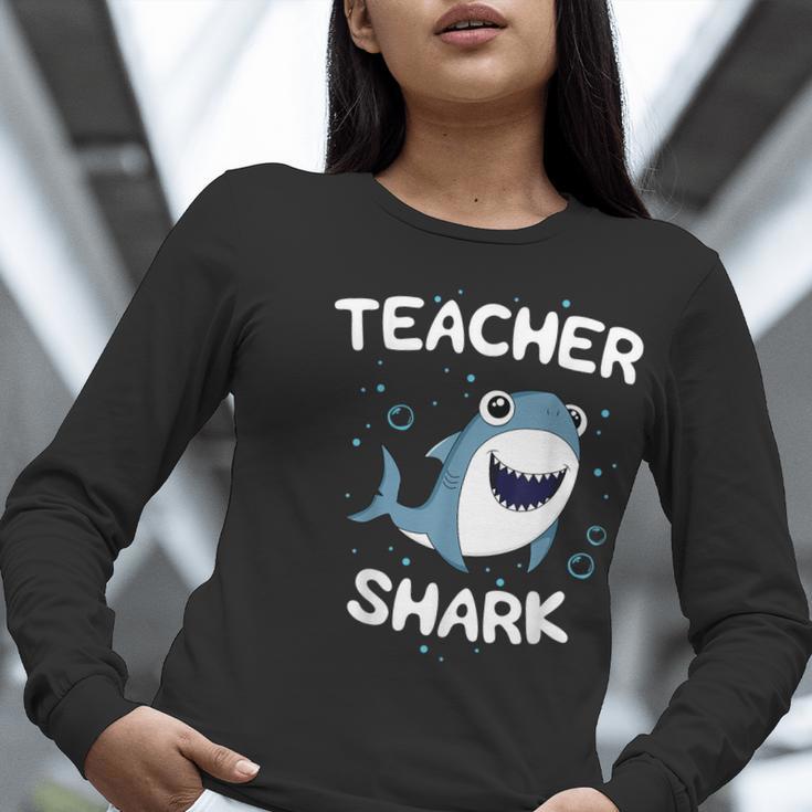 Teacher Shark Teaching Back To School Kindergarten Women Long Sleeve T-Shirt, funny gift Teacher Shark Teaching Back To School Kindergarten Women Long Sleeve T-Shirt, funny gift