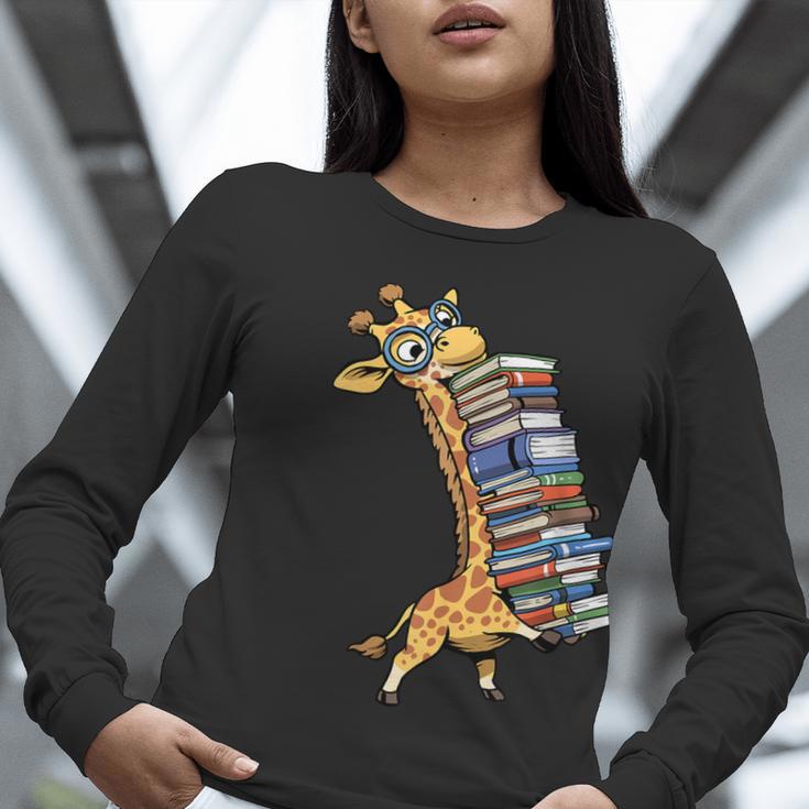 Teacher Shirt Giraffe Holding Books Bookworm Librarian Women Long Sleeve T-Shirt, funny gift Teacher Shirt Giraffe Holding Books Bookworm Librarian Women Long Sleeve T-Shirt, funny gift