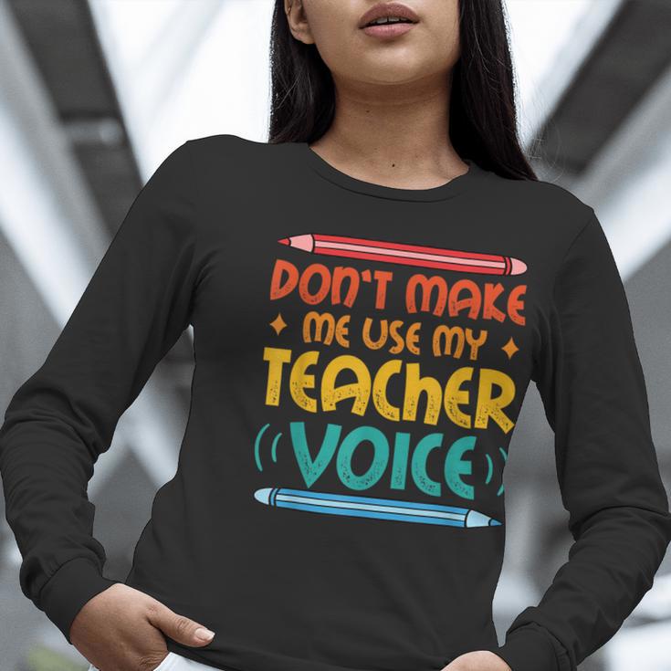 Teacher Voice Teacherlife Primary School Teacher Women Long Sleeve T-Shirt, funny gift