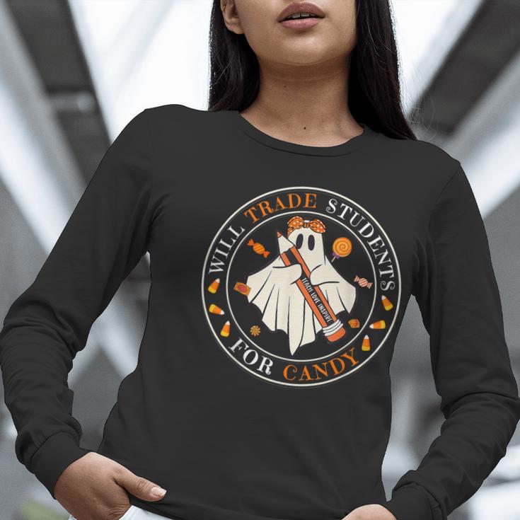 Teacher Will Trade Students For Candy Easy Halloween Costume Women Long Sleeve T-Shirt, funny gift Teacher Will Trade Students For Candy Easy Halloween Costume Women Long Sleeve T-Shirt, funny gift