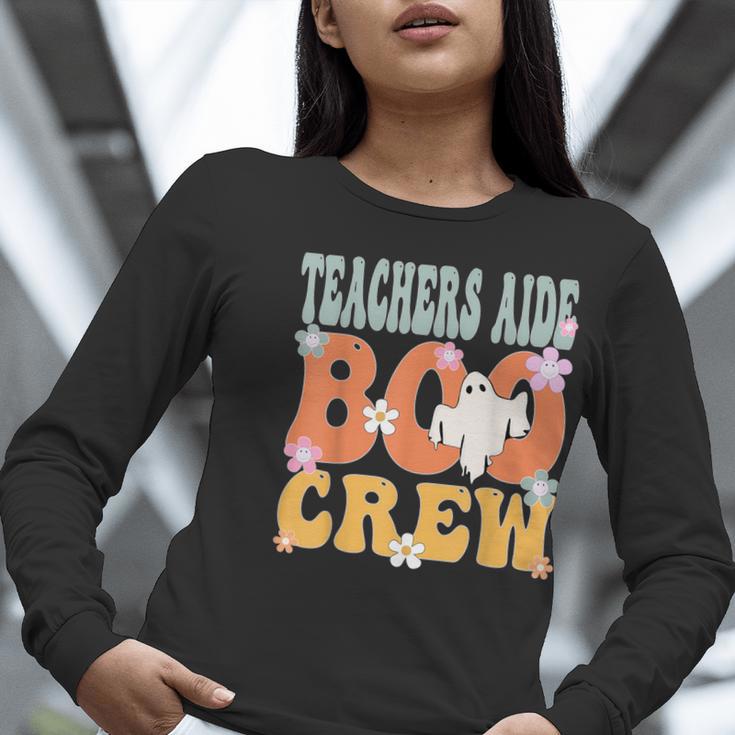 Teachers Aide Boo Crew Ghost Groovy Halloween For Women Women Long Sleeve T-Shirt, funny gift Teachers Aide Boo Crew Ghost Groovy Halloween For Women Women Long Sleeve T-Shirt, funny gift
