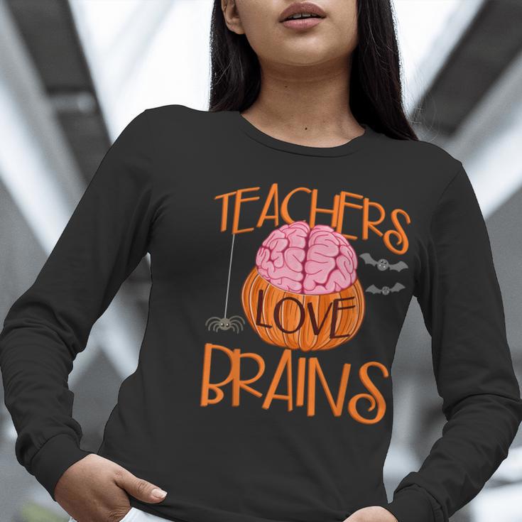 Teachers Love Brains Halloween T-Shirt For Men Women Women Long Sleeve T-Shirt, funny gift Teachers Love Brains Halloween T-Shirt For Men Women Women Long Sleeve T-Shirt, funny gift
