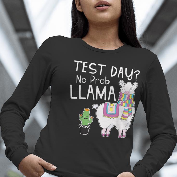 Teachers Testing Day Test Day No Prob Llama Teacher Women Long Sleeve T-Shirt, funny gift Teachers Testing Day Test Day No Prob Llama Teacher Women Long Sleeve T-Shirt, funny gift
