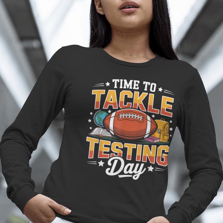 Test Day State Football Tackle Testing Day Sports Teacher Women Long Sleeve T-Shirt, funny gift
