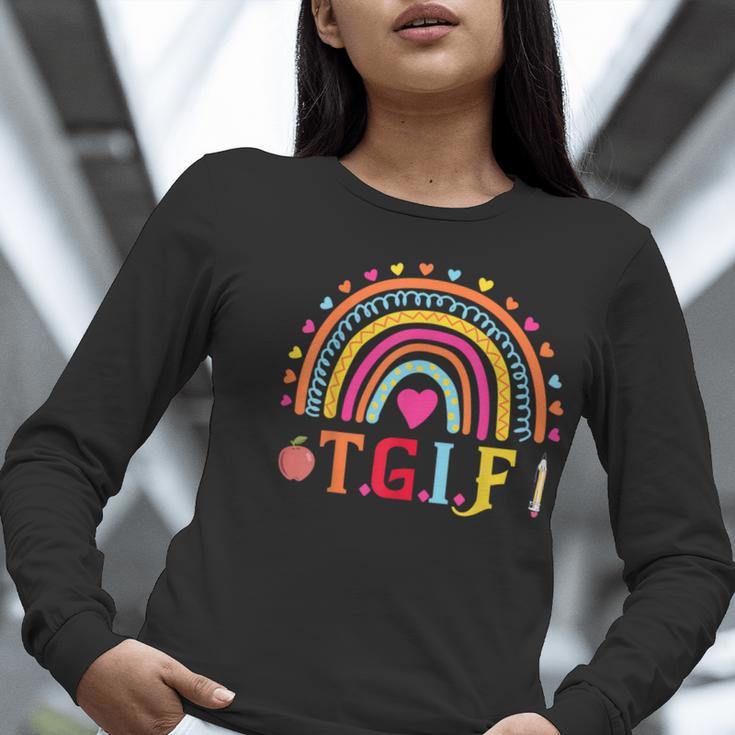 TGIF Teacher Appreciation Alphabet Thank God It's Friday For Men Women Girls Kids Women Long Sleeve T-Shirt, funny gift