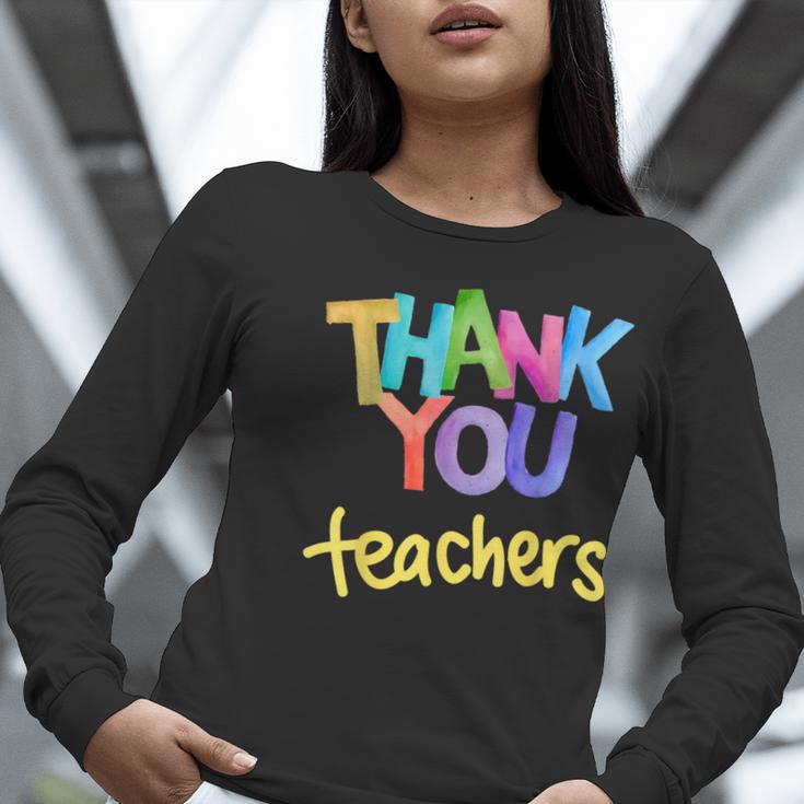 Thank You Teacher Appreciation Graduation Men Women Girls Kids Women Long Sleeve T-Shirt, funny gift