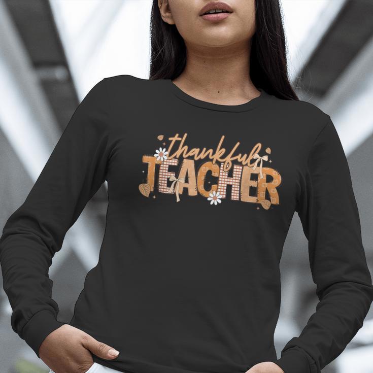 Thankful Teacher Autumn Fall Teacher Thanksgiving Youth Women Long Sleeve T-Shirt, funny gift Thankful Teacher Autumn Fall Teacher Thanksgiving Youth Women Long Sleeve T-Shirt, funny gift