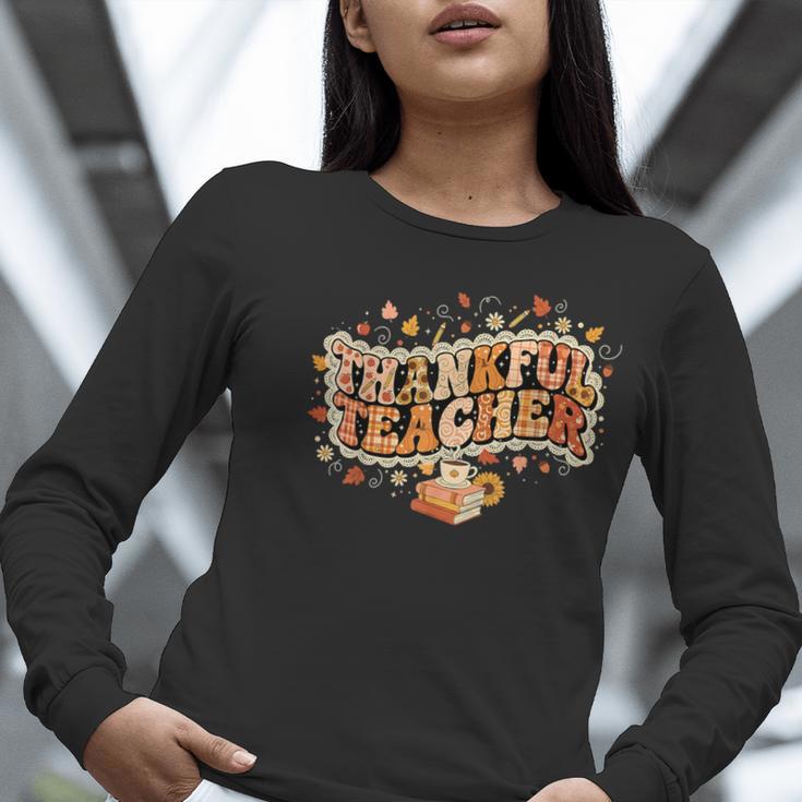 Thankful Teacher Shirts For Women Teach Thanksgiving Teacher Women Long Sleeve T-Shirt, funny gift