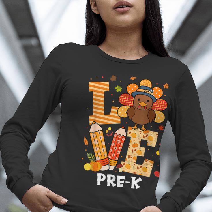Thanksgiving Love Pre-K Teacher Turkey Autumn Fall For Men Women Girls Kids Women Long Sleeve T-Shirt, funny gift Thanksgiving Love Pre-K Teacher Turkey Autumn Fall For Men Women Girls Kids Women Long Sleeve T-Shirt, funny gift