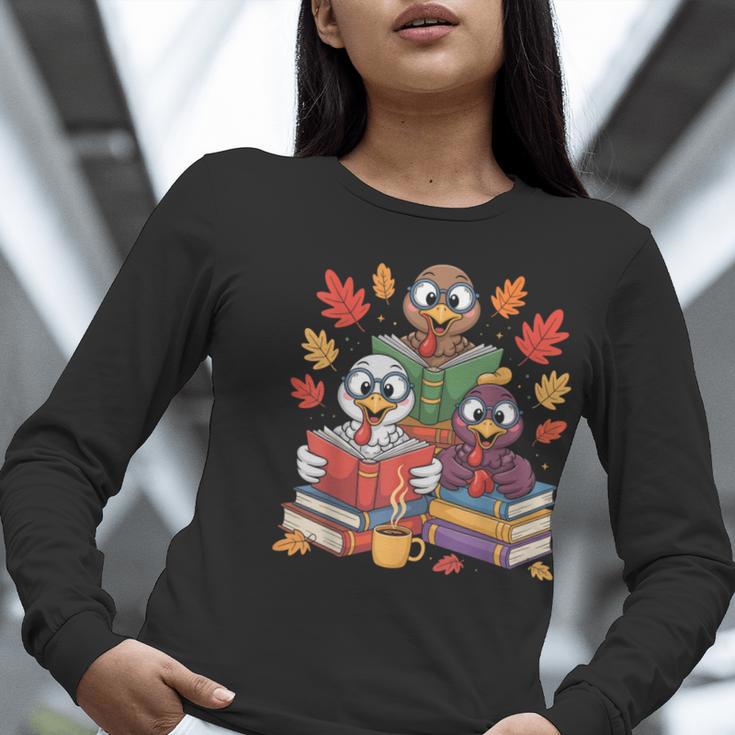 Thanksgiving Teacher Books Turkey Reading Book Women Long Sleeve T-Shirt, funny gift Thanksgiving Teacher Books Turkey Reading Book Women Long Sleeve T-Shirt, funny gift