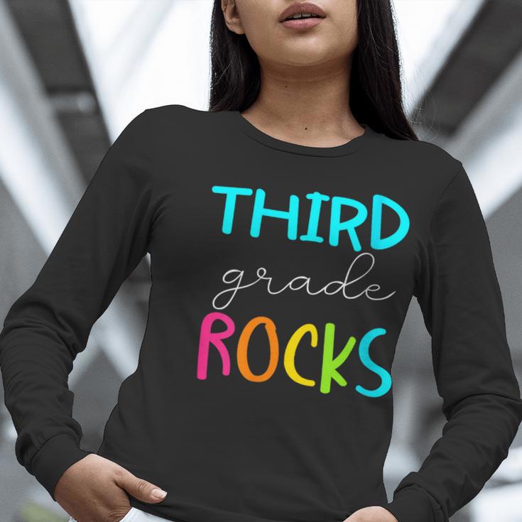 Third Grade Rocks Shirt Team 3rd Grade Teacher Women Long Sleeve T-Shirt, funny gift