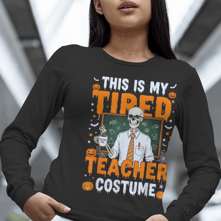 This Is My Tired Teacher Costume Halloween Costumes Women Long Sleeve T-Shirt, funny gift This Is My Tired Teacher Costume Halloween Costumes Women Long Sleeve T-Shirt, funny gift