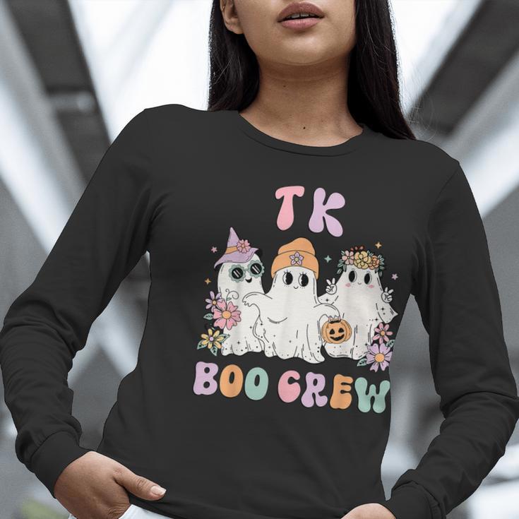 TK Boo Crew Retro Groovy Halloween Floral Ghost TK Teacher Women Long Sleeve T-Shirt, Groovy Teacher Shirts, funny gift TK Boo Crew Retro Groovy Halloween Floral Ghost TK Teacher Women Long Sleeve T-Shirt, Groovy Teacher Shirts, funny gift
