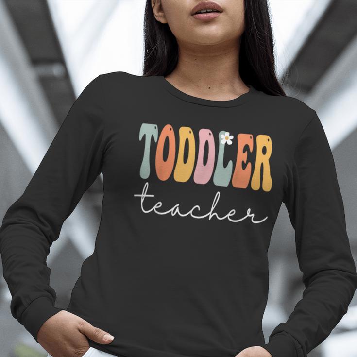 Toddler Teacher Retro Groovy Women Happy First Day Of School Women Long Sleeve T-Shirt, Groovy Teacher Shirts, funny gift Toddler Teacher Retro Groovy Women Happy First Day Of School Women Long Sleeve T-Shirt, Groovy Teacher Shirts, funny gift