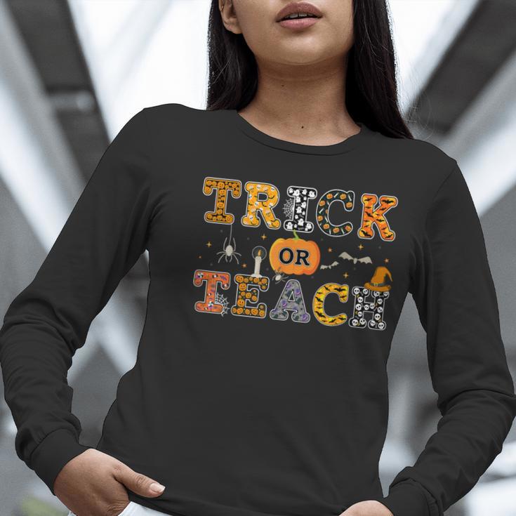 Trick Or Teach Funny School Teacher Halloween Costume Women Long Sleeve T-Shirt, funny gift Trick Or Teach Funny School Teacher Halloween Costume Women Long Sleeve T-Shirt, funny gift