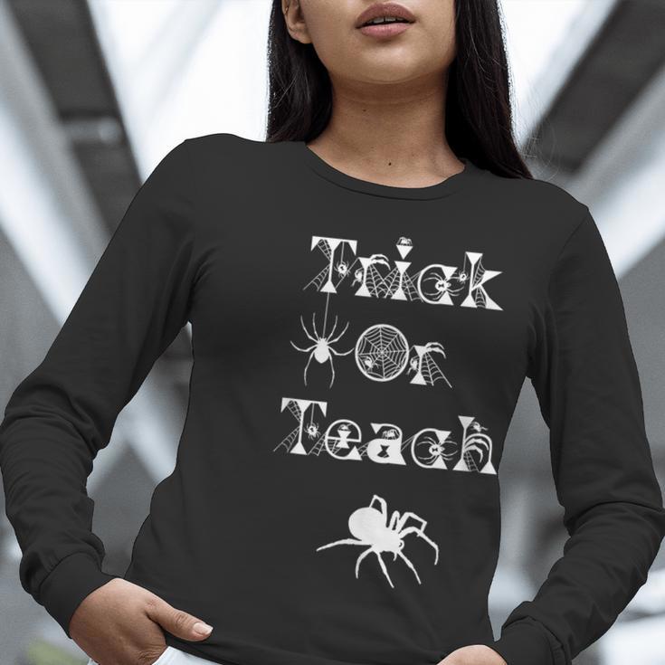 Trick Or Teach Halloween Teacher Shirt Teaching Spider Tee For Men Women Kids Women Long Sleeve T-Shirt, funny gift Trick Or Teach Halloween Teacher Shirt Teaching Spider Tee For Men Women Kids Women Long Sleeve T-Shirt, funny gift