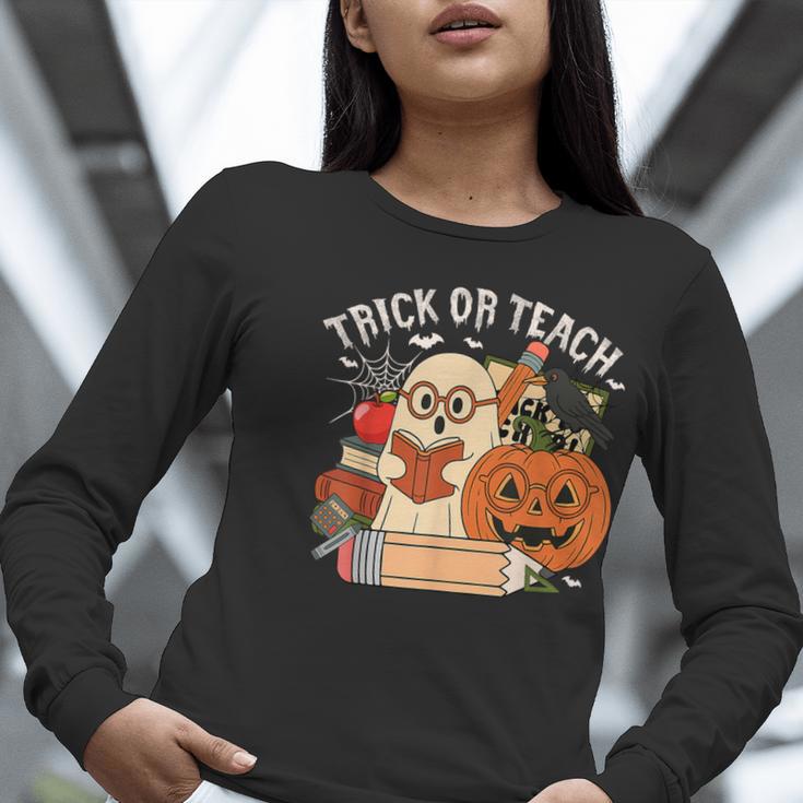 Trick Or Teach Retro Halloween Teacher Women Men Costume Women Long Sleeve T-Shirt, funny gift Trick Or Teach Retro Halloween Teacher Women Men Costume Women Long Sleeve T-Shirt, funny gift