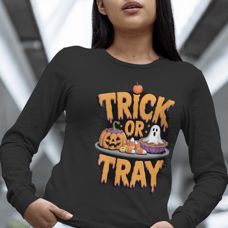 Trick Or Tray Halloween Cafeteria Teacher School Women Long Sleeve T-Shirt, funny gift Trick Or Tray Halloween Cafeteria Teacher School Women Long Sleeve T-Shirt, funny gift