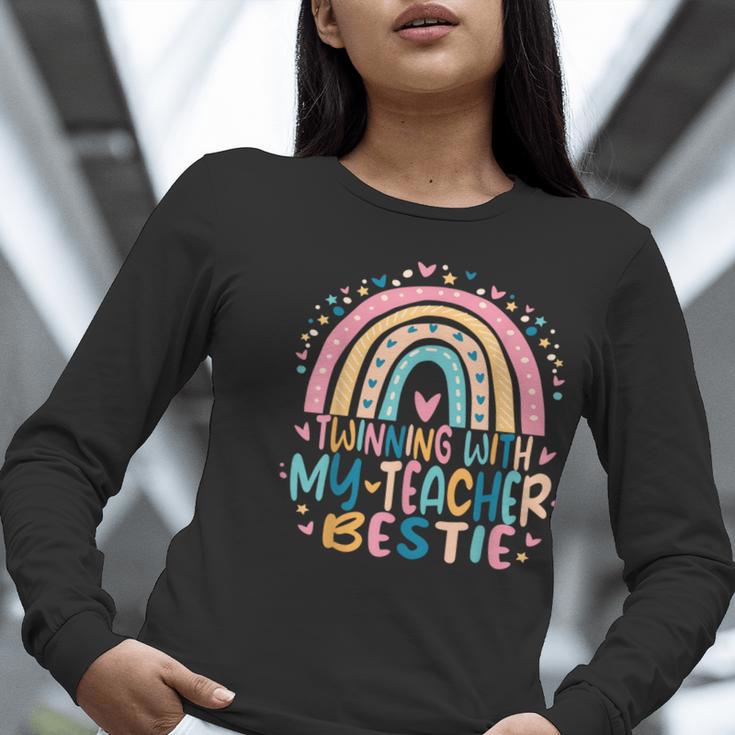 Twinning With My Teacher Bestie Rainbow Matching Teachers Women Long Sleeve T-Shirt, funny gift Twinning With My Teacher Bestie Rainbow Matching Teachers Women Long Sleeve T-Shirt, funny gift