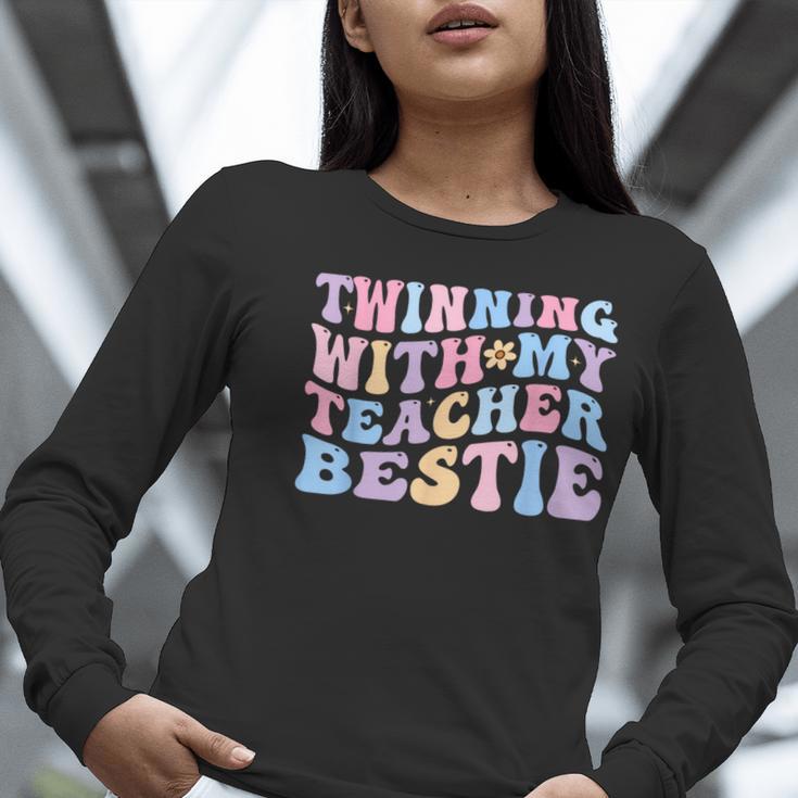 Twinning With My Teacher Bestie Teaching Partner Women Long Sleeve T-Shirt, funny gift Twinning With My Teacher Bestie Teaching Partner Women Long Sleeve T-Shirt, funny gift