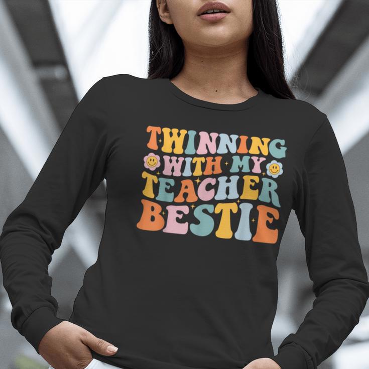 Twinning With My Teacher Bestie Twin Day Matching For Men Women Kids Women Long Sleeve T-Shirt, funny gift Twinning With My Teacher Bestie Twin Day Matching For Men Women Kids Women Long Sleeve T-Shirt, funny gift