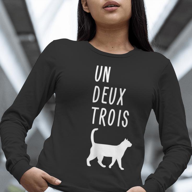 Un Deux Trois Cat Shirt French Teacher Women Long Sleeve T-Shirt, funny gift