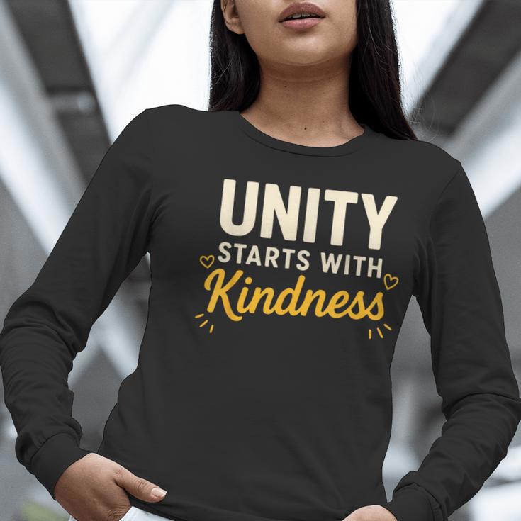 Unity Kindness Shirt Women Teachers Kids Unity Day Orange Women Long Sleeve T-Shirt, funny gift