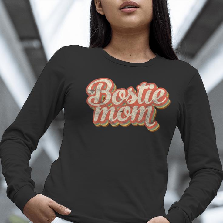 Vintage Boston Terrier Mom Dog Lover Pet Bostie Mama Men Women Girls Kids Women Long Sleeve T-Shirt, Boston Terrier Mom Shirts, funny gift