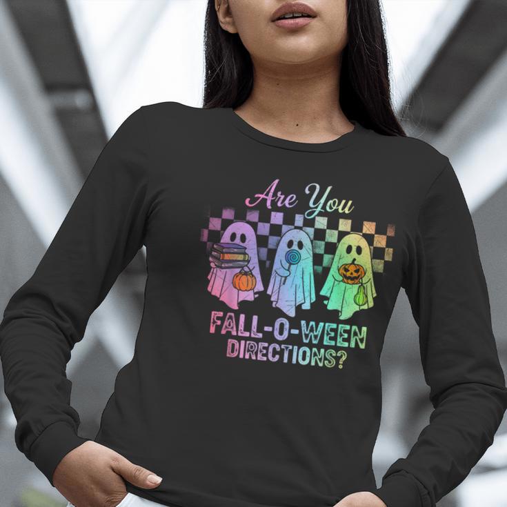 Vintage Are You Fall O Ween Directions Teacher Halloween Women Long Sleeve T-Shirt, funny gift